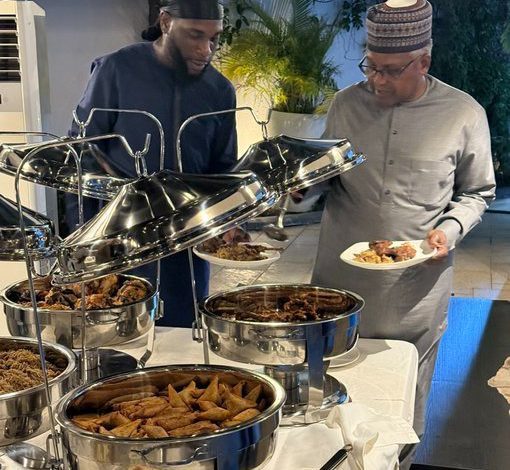 Dangote Breaks Fast with Burna Boy, Cecil Hammond